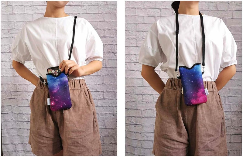 Tainada Men Women Neoprene Phone Sleeve Pouch Case Bag w/Crossbody Strap/Neck Lanyard for iPhone 17/16/15 Pro Max, Air, 16/15 Plus, 16e; Samsung S25, S24, A56; Google Pixel 10, 9a (Galaxy) - Image 2